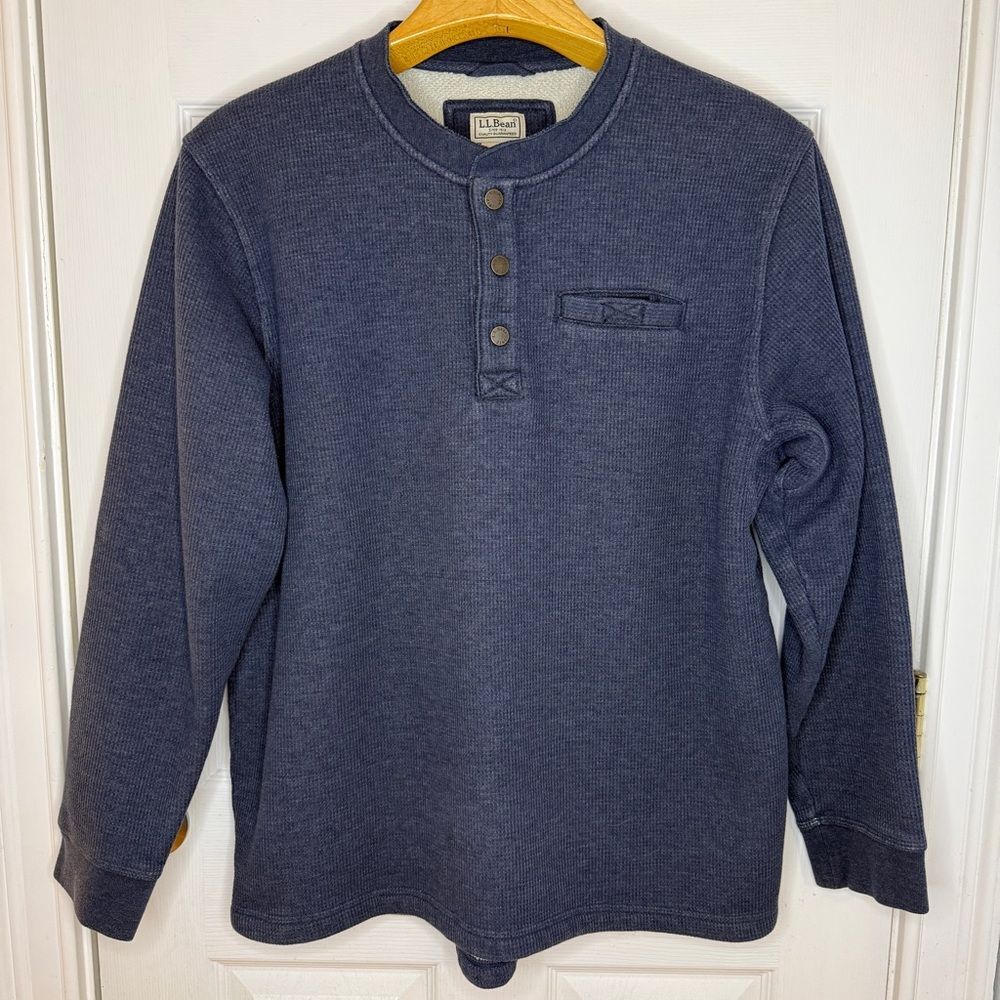 L.L. Bean Katahdin Iron Works® Bonded Waffle Fleece Henley Size XL